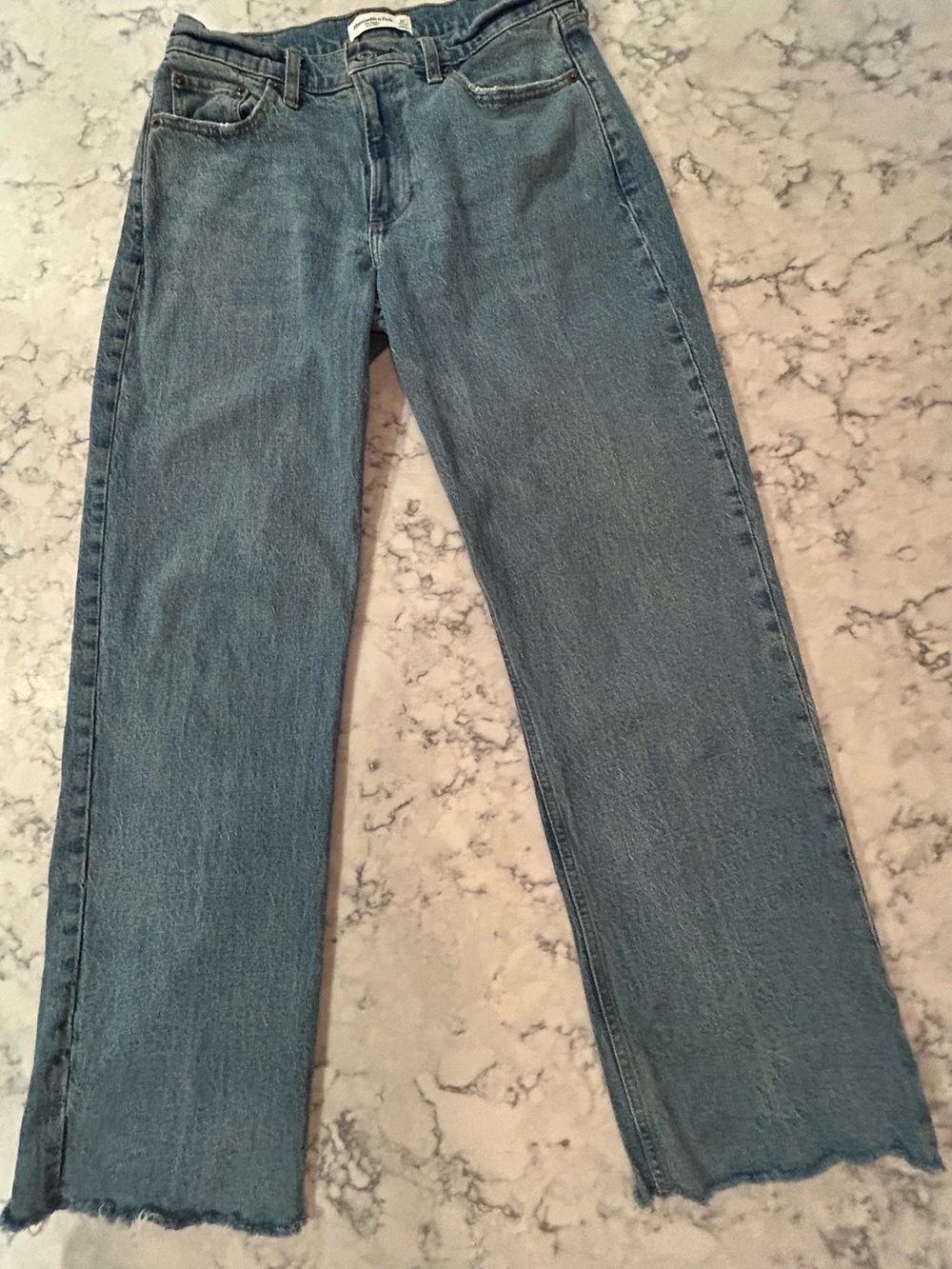 Abercrombie & Fitch Women's Boyfriend Jeans in Faded Blue